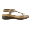 Beige - Lifestyle - Lunar Womens-Ladies Tancy Pearl Sandals
