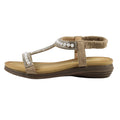 Beige - Side - Lunar Womens-Ladies Tancy Pearl Sandals