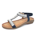 Blue - Close up - Lunar Womens-Ladies Tancy Pearl Sandals