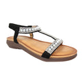 Black - Front - Lunar Womens-Ladies Tancy Pearl Sandals
