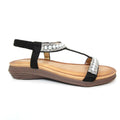Black - Back - Lunar Womens-Ladies Tancy Pearl Sandals