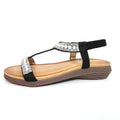 Black - Side - Lunar Womens-Ladies Tancy Pearl Sandals