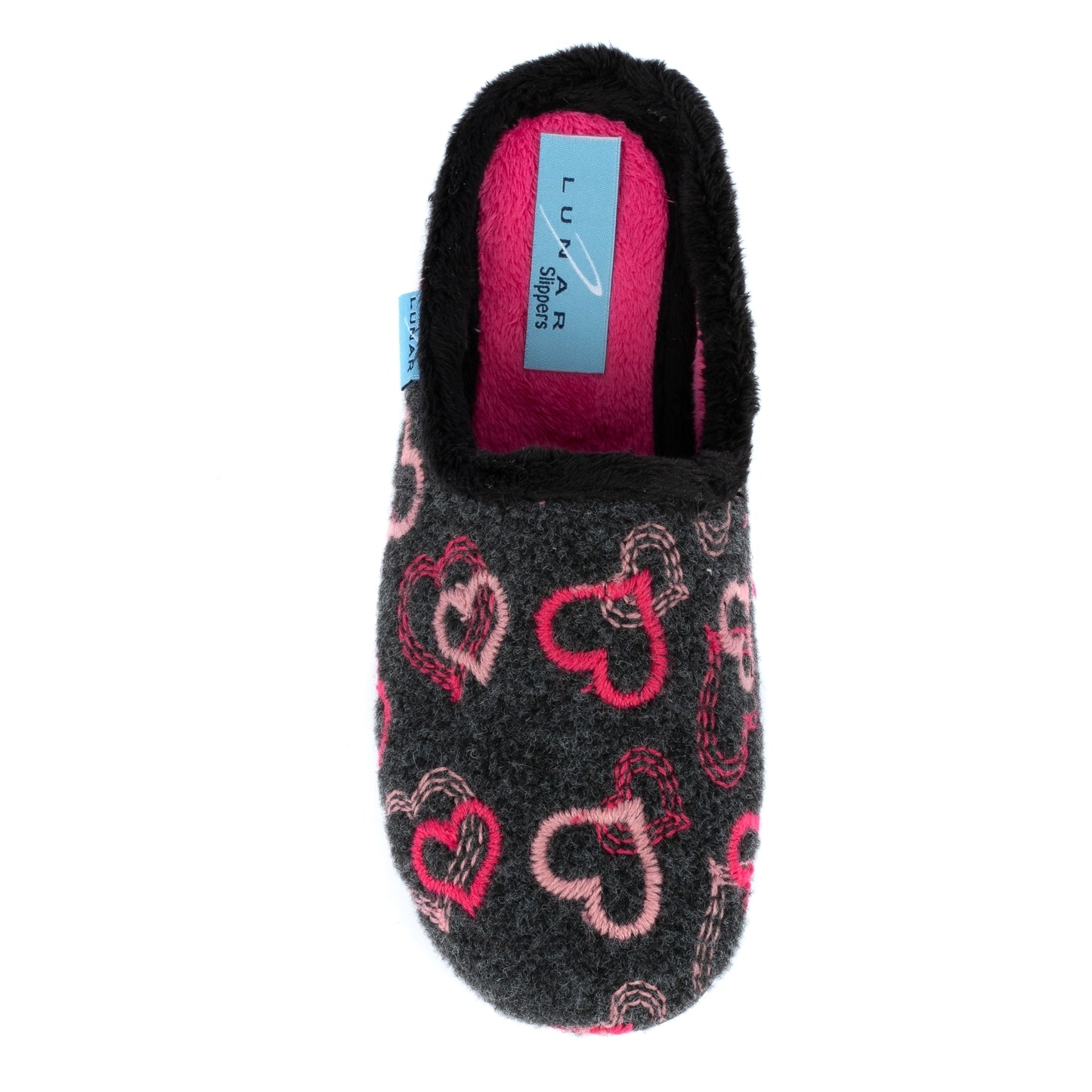 Black-Pink - Lifestyle - Lunar Womens-Ladies Honey Hearts Slippers