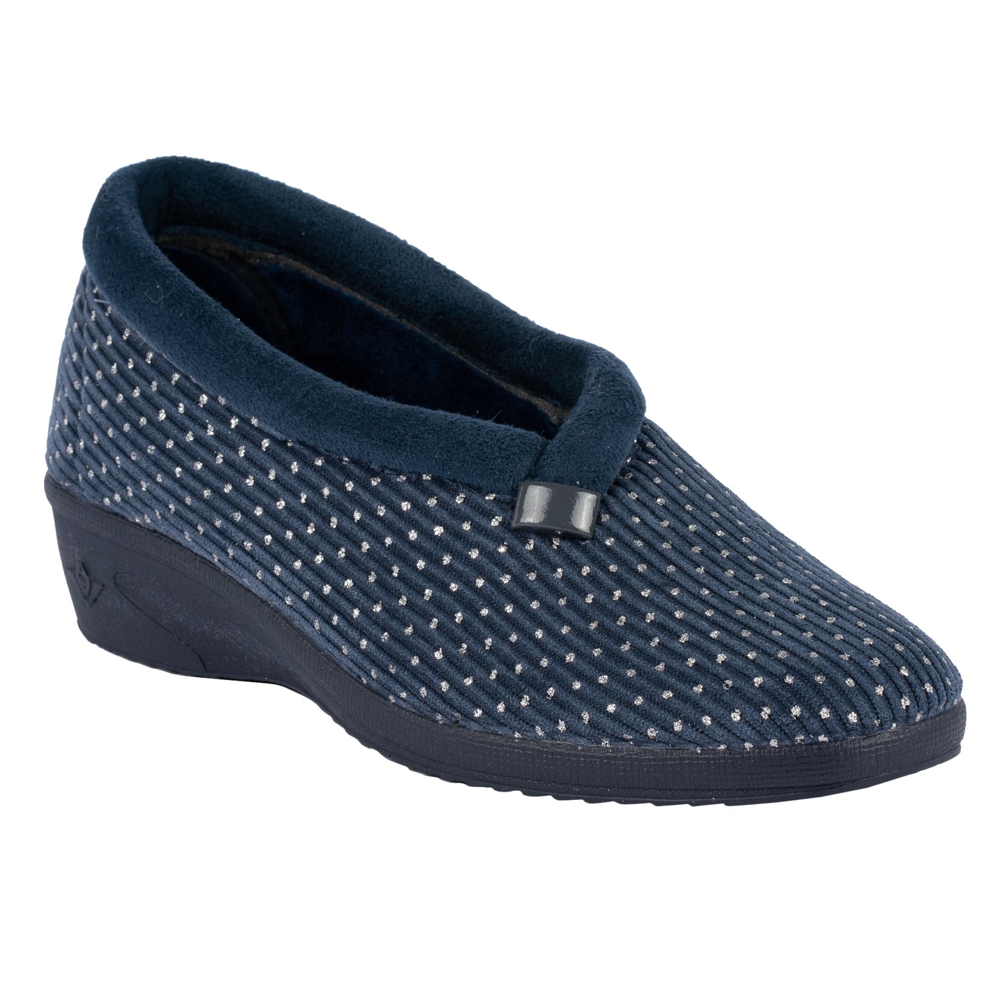 Blue - Front - Lunar Womens-Ladies Greta Wedge Slippers