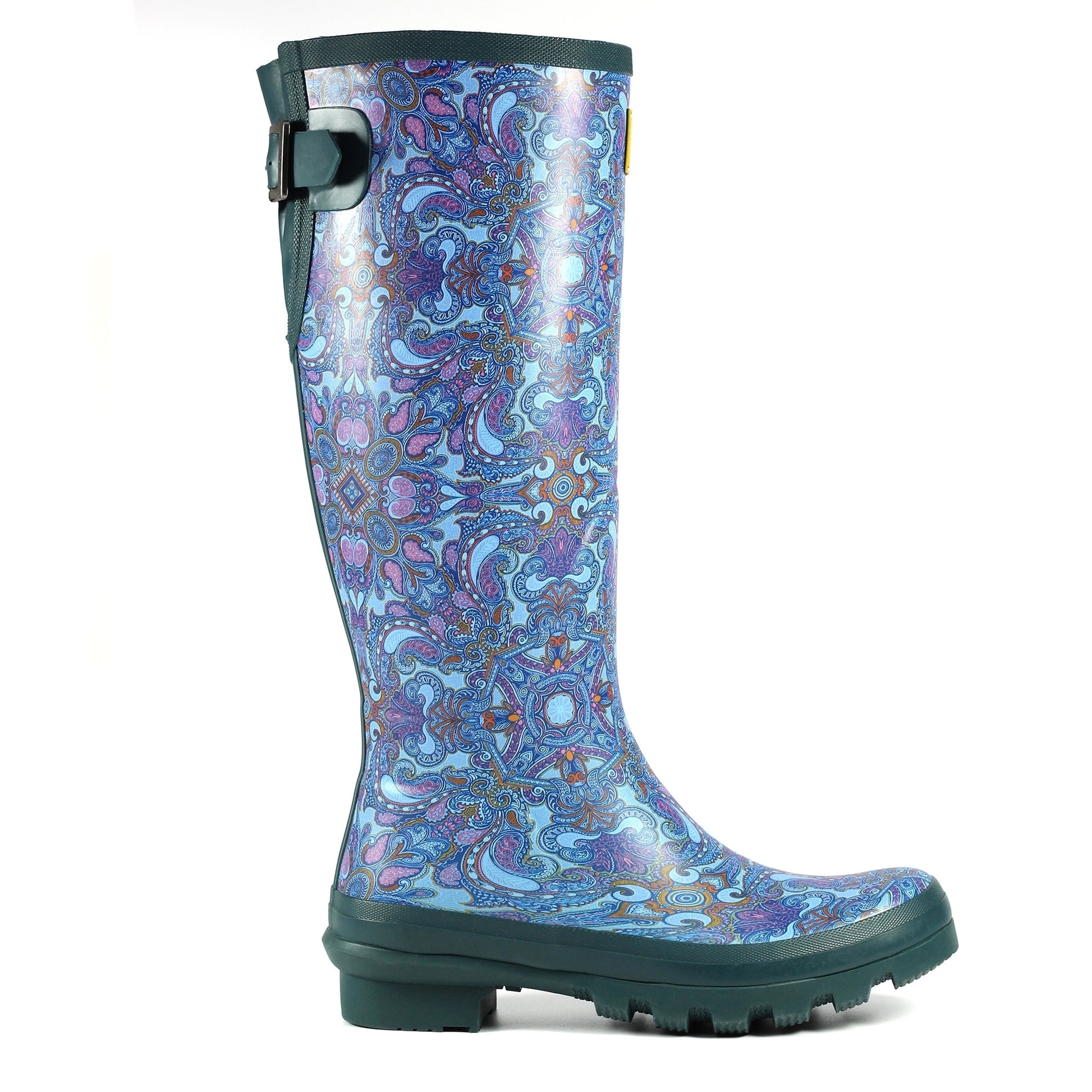 Blue - Back - Laurence Llewelyn-Bowen Womens-Ladies Pericoloso Paisley Wellington Boots