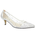 Silver - Front - Lunar Womens-Ladies Alisha Faux Gemstone Court Shoes