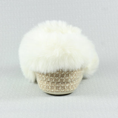 Beige - Back - Lazy Dogz Womens-Ladies Cookie Suede Moccasin Slippers