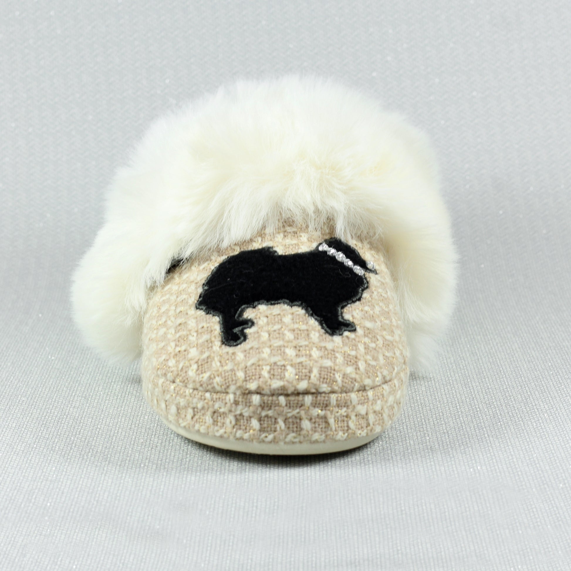 Beige - Side - Lazy Dogz Womens-Ladies Cookie Suede Moccasin Slippers