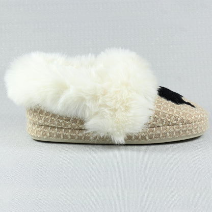 Beige - Pack Shot - Lazy Dogz Womens-Ladies Cookie Suede Moccasin Slippers