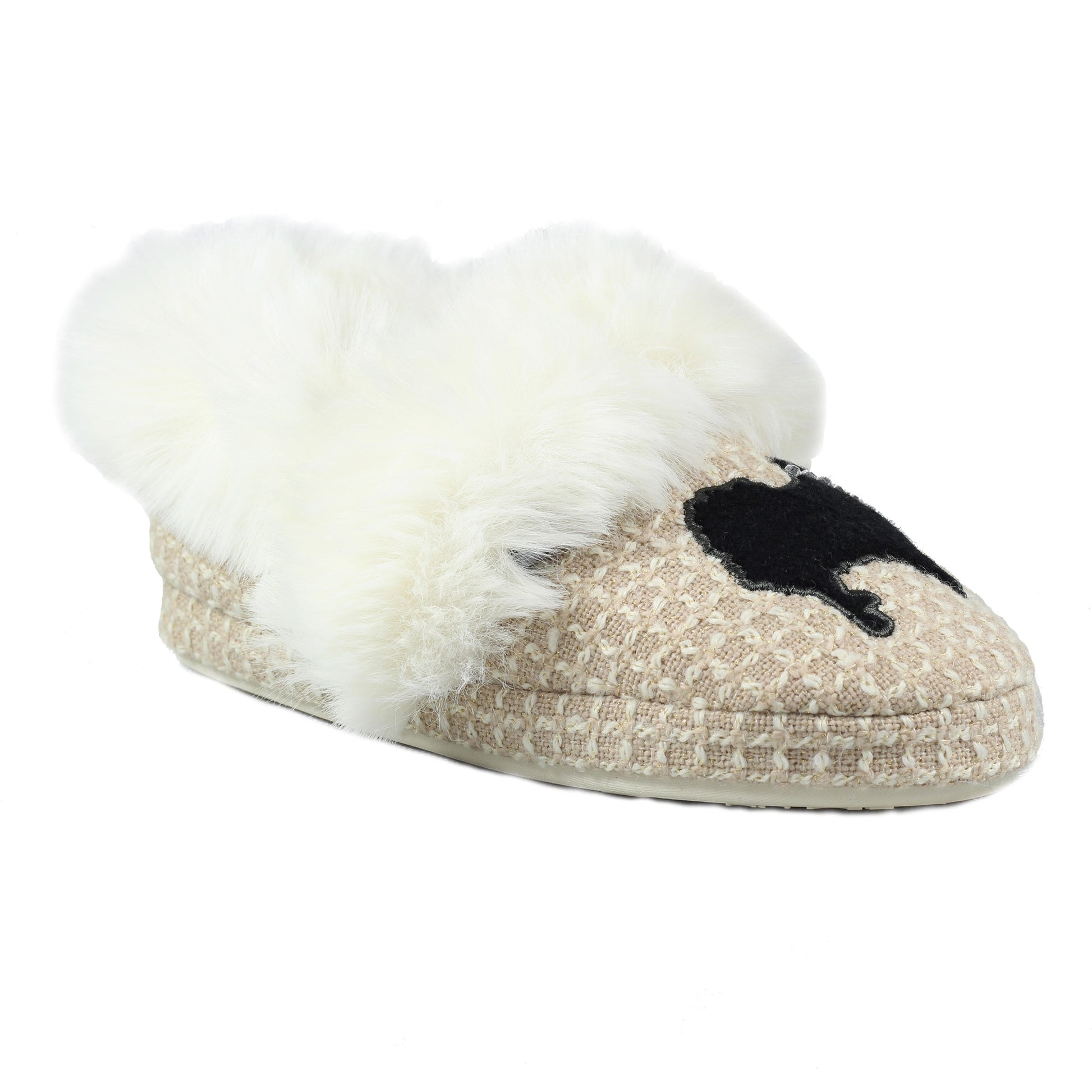 Beige - Front - Lazy Dogz Womens-Ladies Cookie Suede Moccasin Slippers