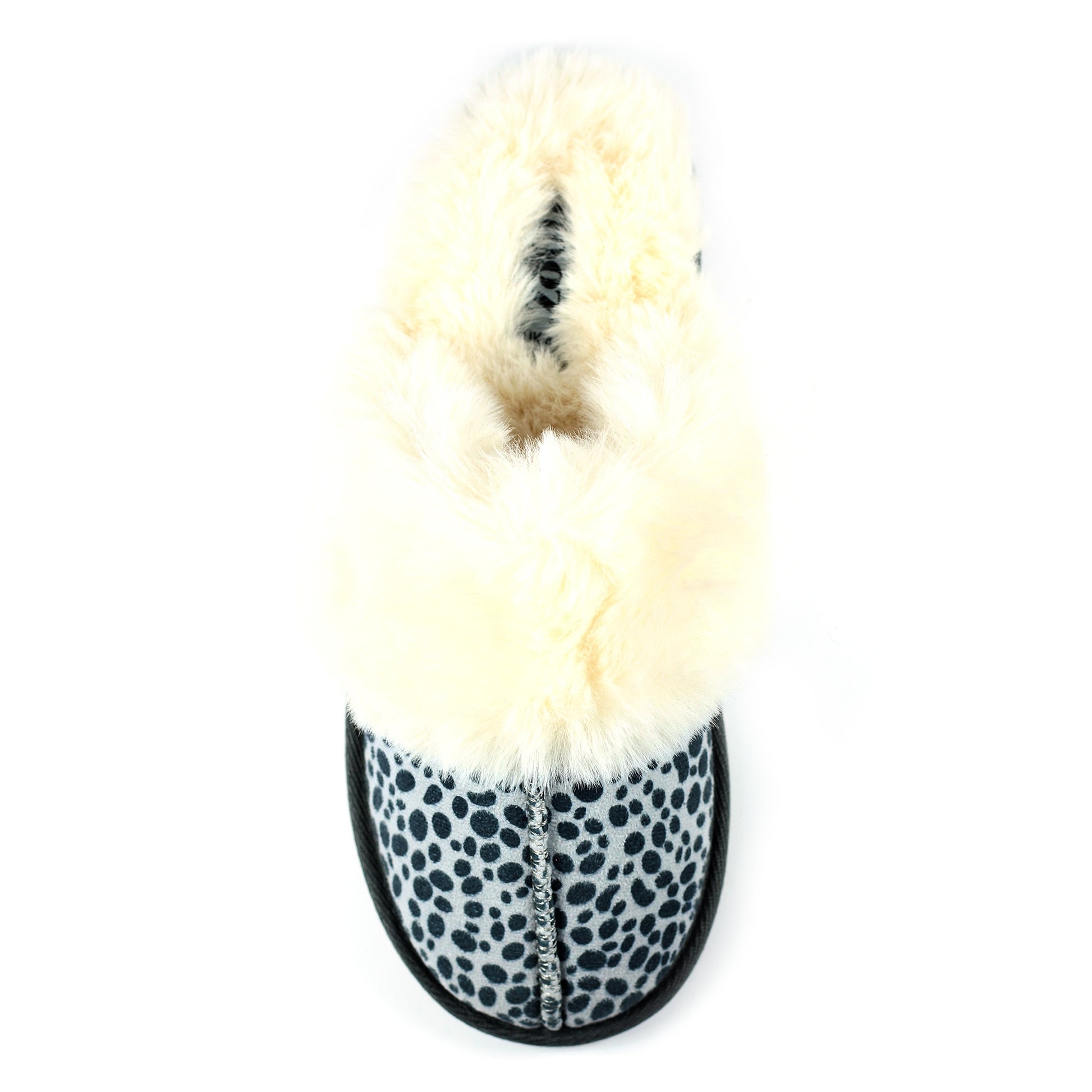 Ocelot - Side - Lazy Dogz Womens-Ladies Dane Faux Suede Slippers