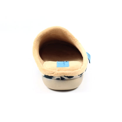 Beige - Back - Lunar Womens-Ladies Fleet Slippers