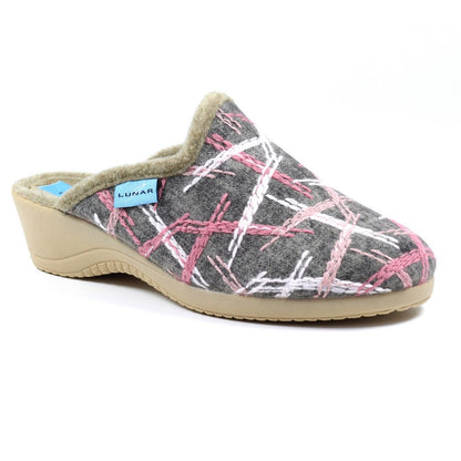 Grey - Front - Lunar Womens-Ladies Erin Slippers