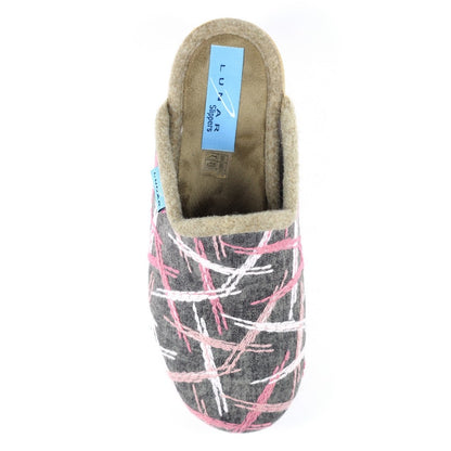 Grey - Side - Lunar Womens-Ladies Erin Slippers