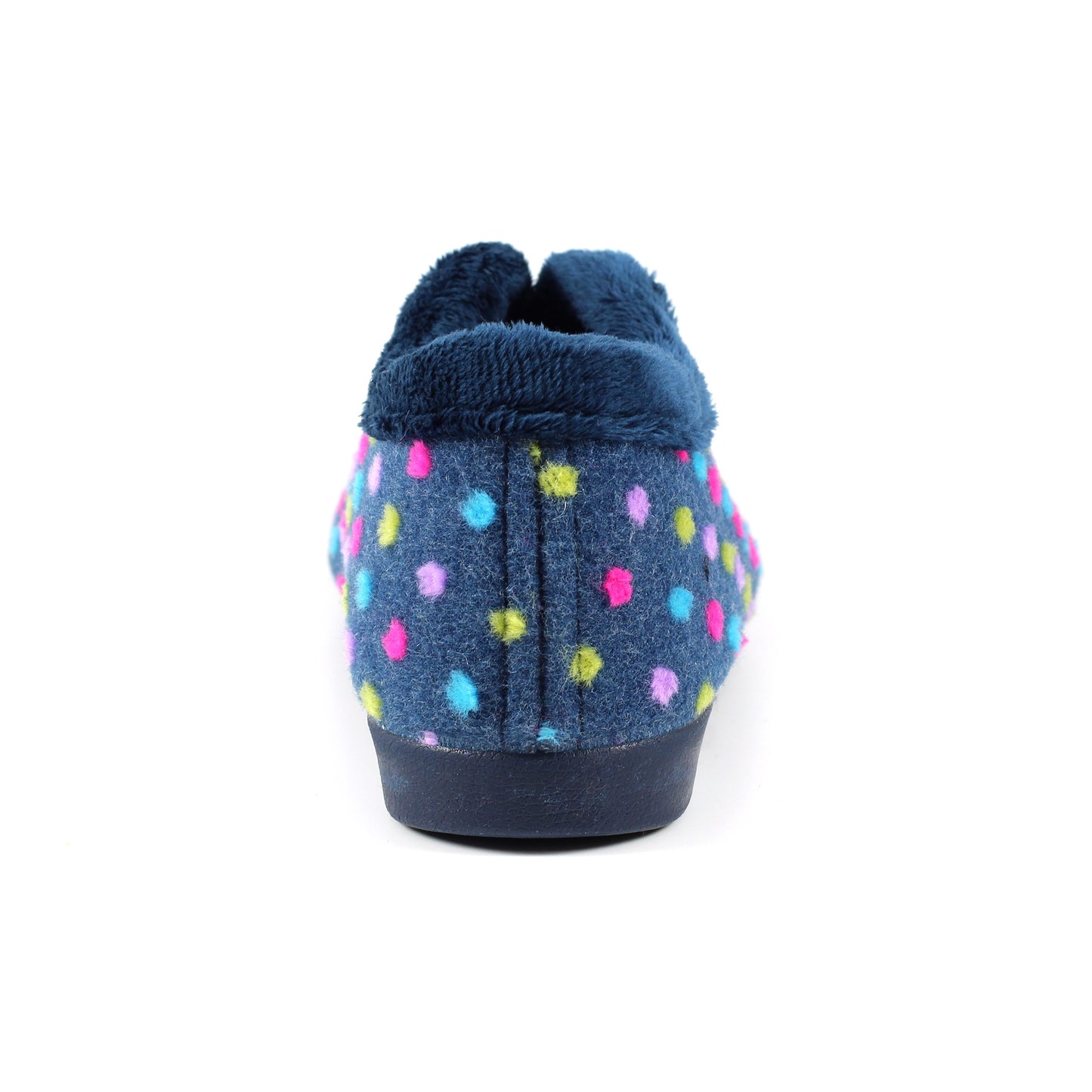 Blue - Back - Lunar Womens-Ladies Tennessee Polka Dot Slippers