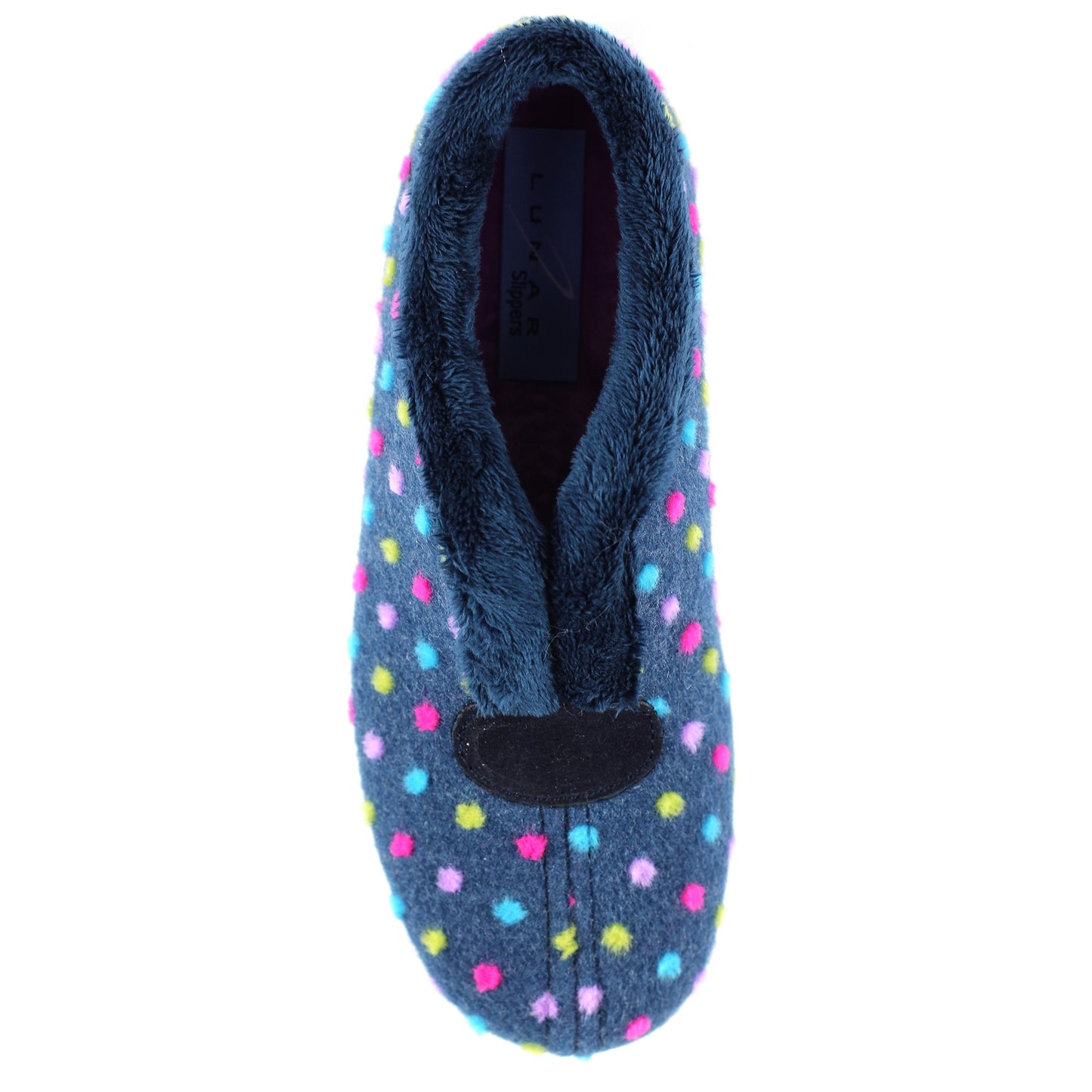 Blue - Side - Lunar Womens-Ladies Tennessee Polka Dot Slippers