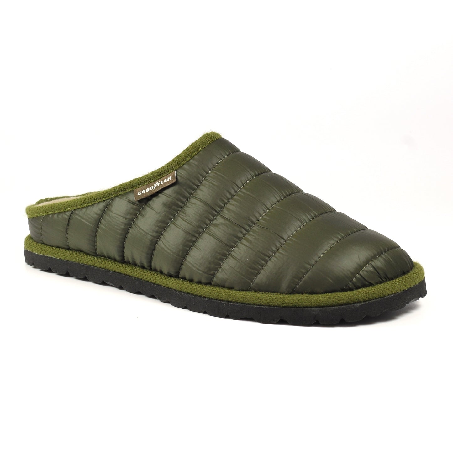 Green - Front - Goodyear Mens Elway Quilted Slippers
