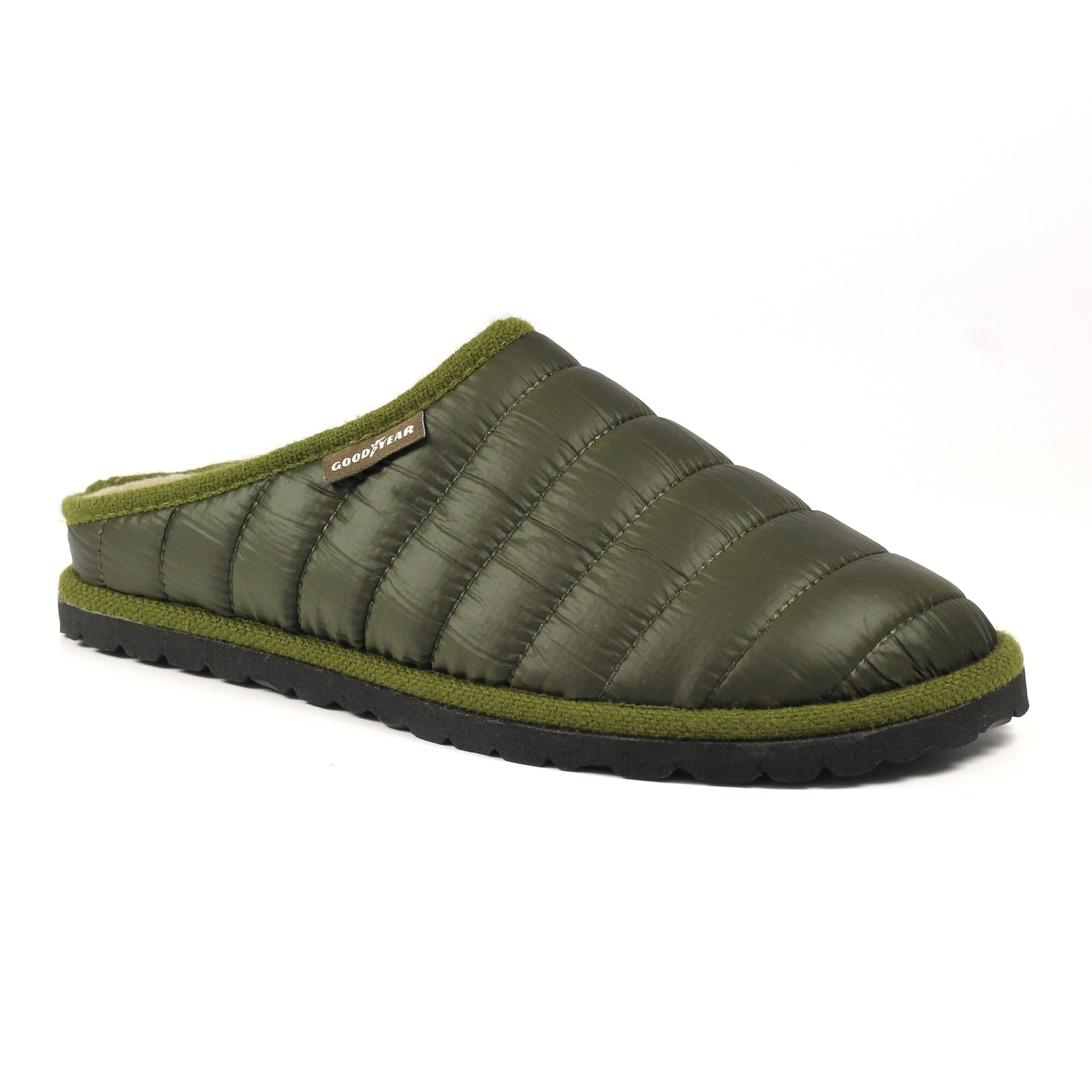 Green - Front - Goodyear Mens Elway Quilted Slippers