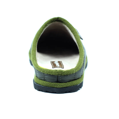 Green - Back - Goodyear Mens Elway Quilted Slippers