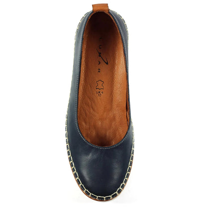 Blue - Pack Shot - Lunar Womens-Ladies Dove Leather Pumps