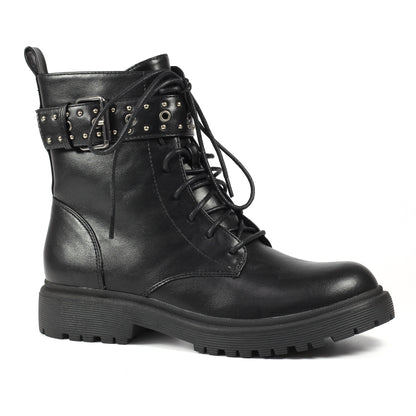 Black - Front - Lunar Womens-Ladies Emerson Ankle Boots