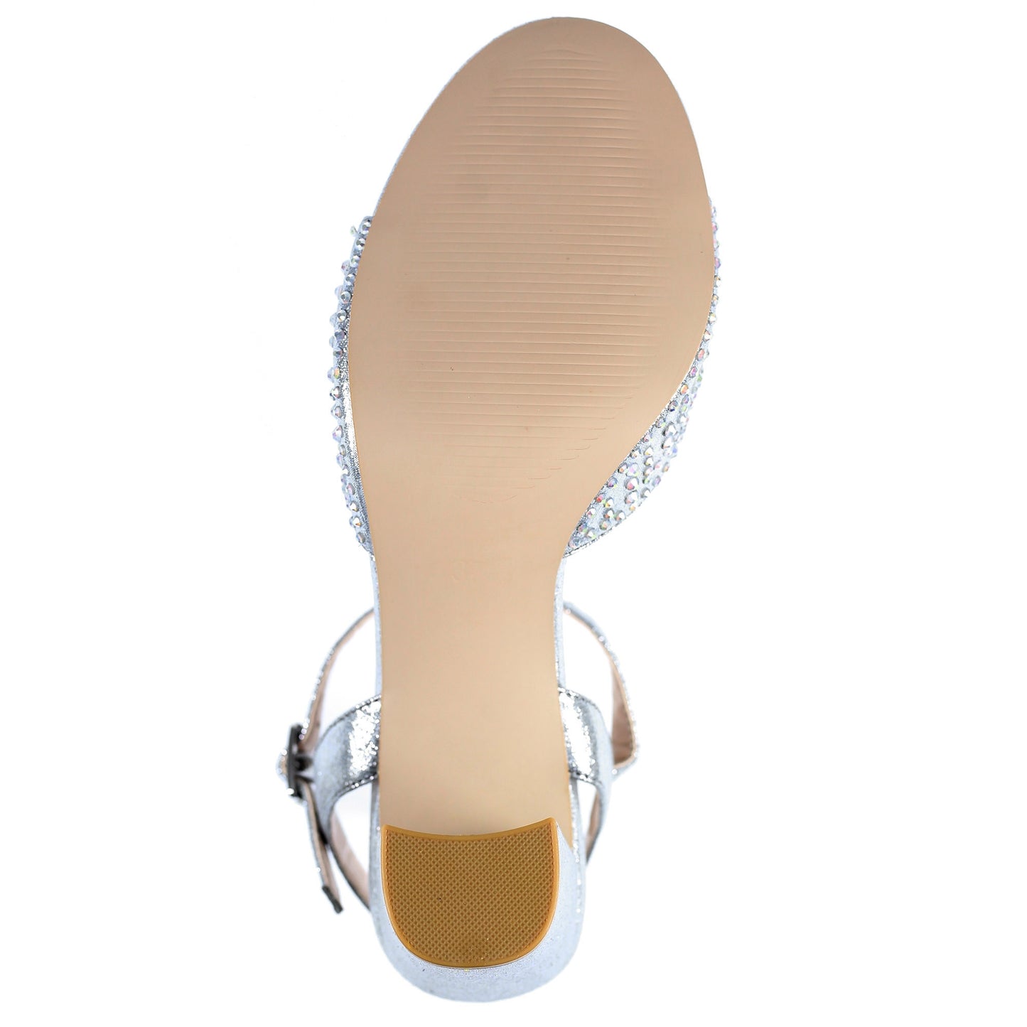 Silver - Side - Lunar Womens-Ladies Krystal Diamante Sandals