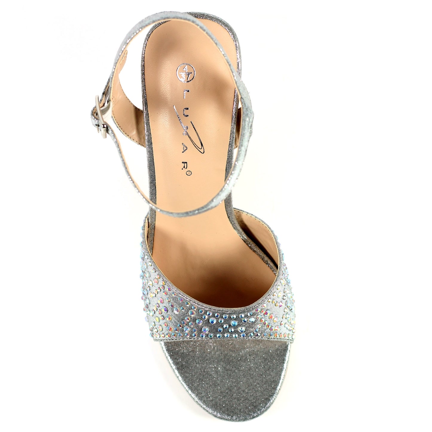 Silver - Lifestyle - Lunar Womens-Ladies Krystal Diamante Sandals