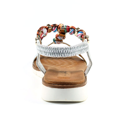 Silver - Back - Lunar Womens-Ladies Tempo Sandals