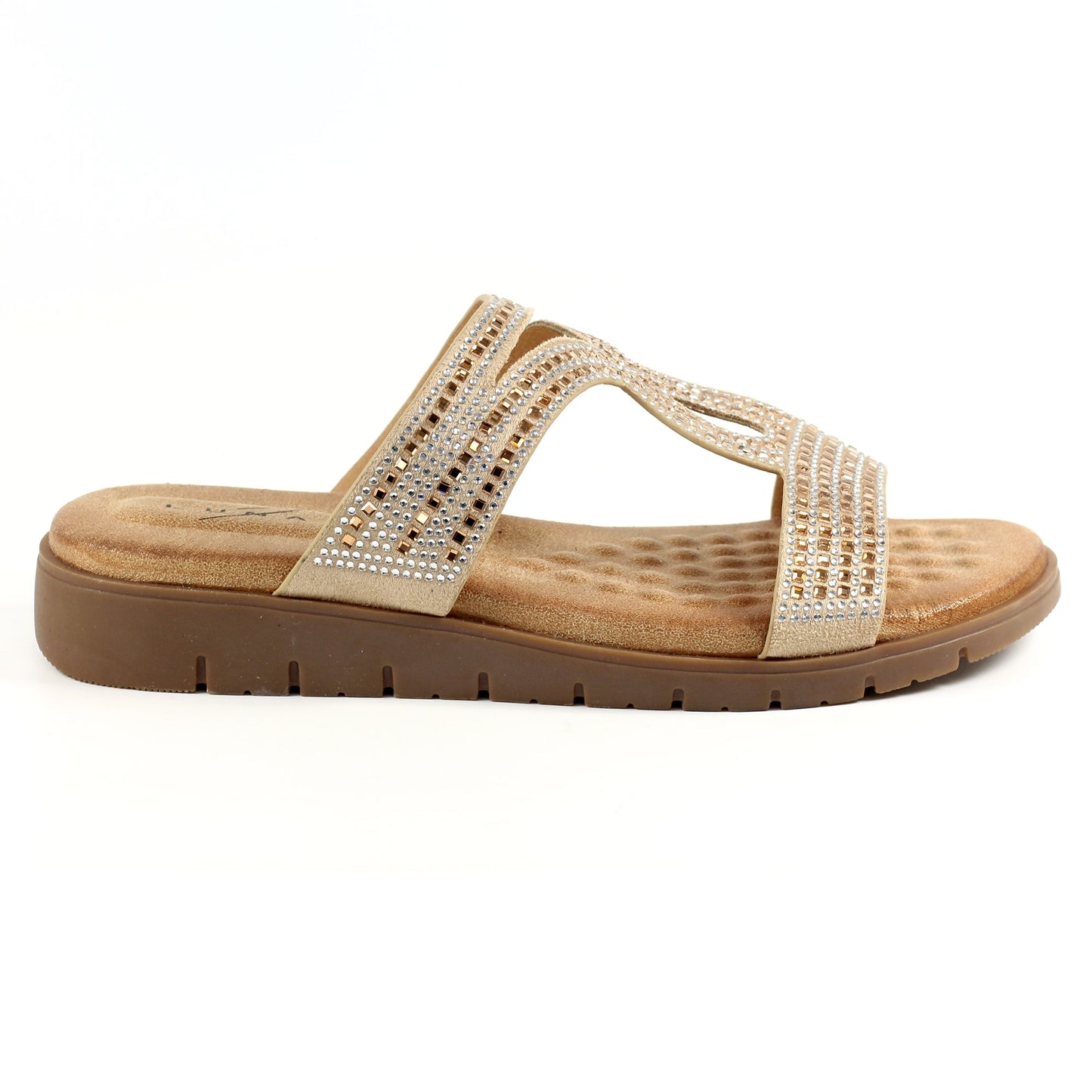 Gold - Lifestyle - Lunar Womens-Ladies Chavez Diamante Sandals