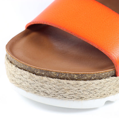 Orange - Close up - Lunar Womens-Ladies Deanna II Sling Back Sandals