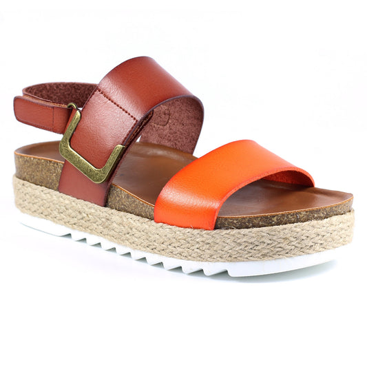 Orange - Front - Lunar Womens-Ladies Deanna II Sling Back Sandals