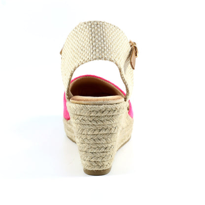 Pink - Back - Lunar Womens-Ladies Craster Wedges