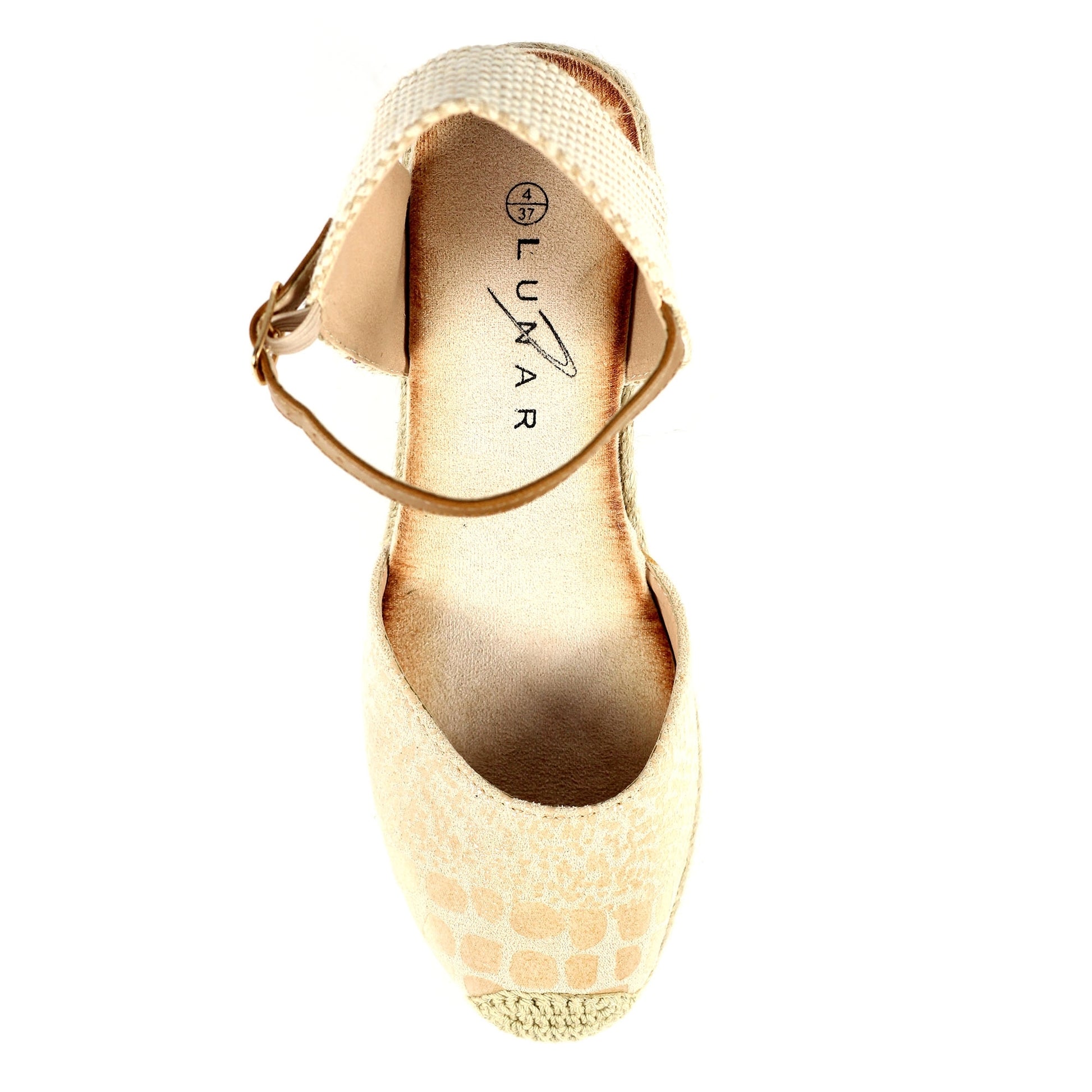 Beige - Pack Shot - Lunar Womens-Ladies Craster Wedges