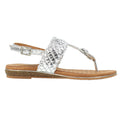 Silver - Side - Lunar Womens-Ladies Dawley Sandals