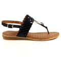 Black - Pack Shot - Lunar Womens-Ladies Dawley Sandals