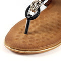 Black - Close up - Lunar Womens-Ladies Dawley Sandals