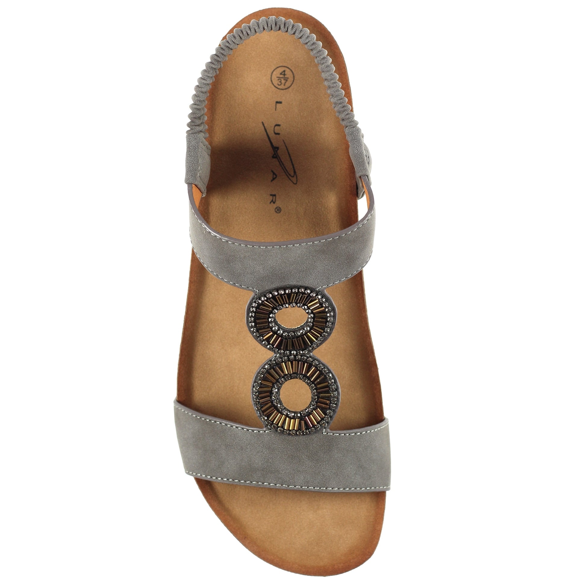 Grey - Side - Lunar Womens-Ladies Barwell Sandals