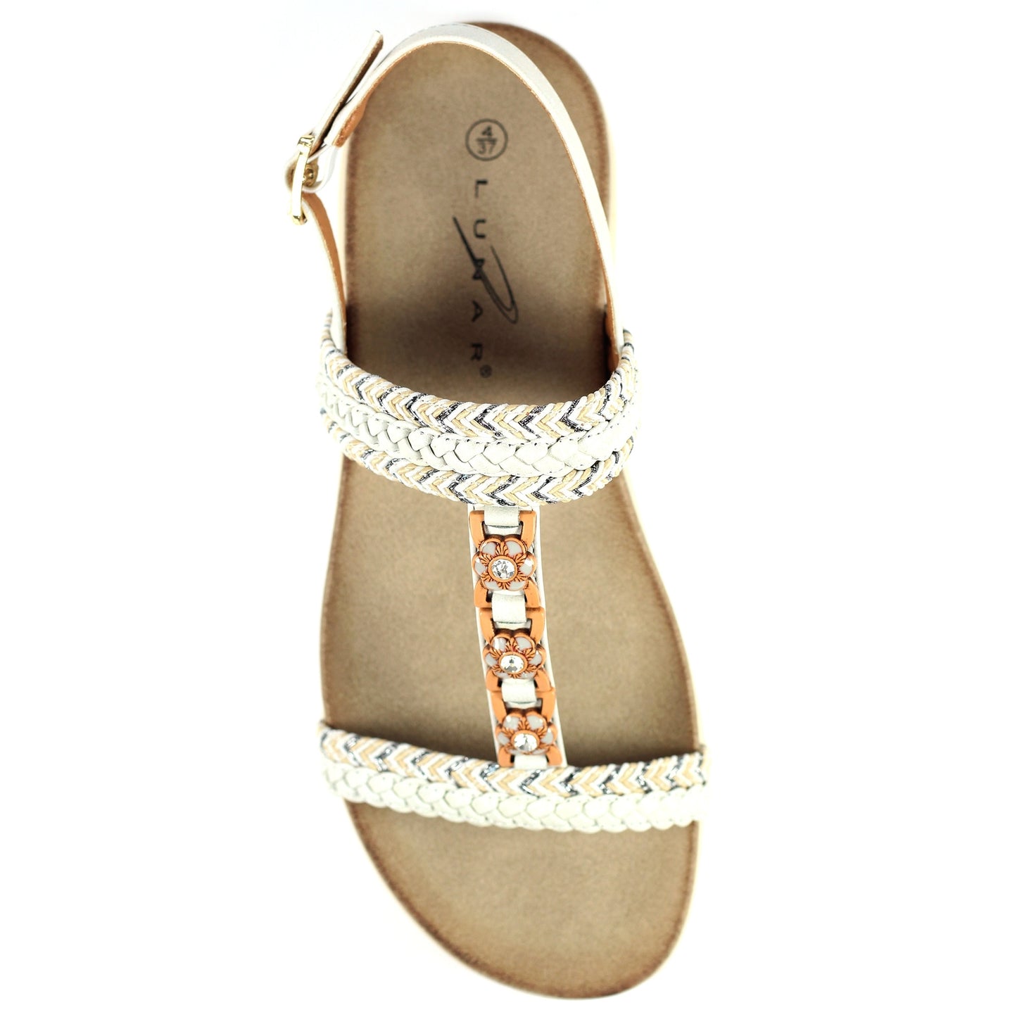 White - Side - Lunar Womens-Ladies Sidcup Sandals