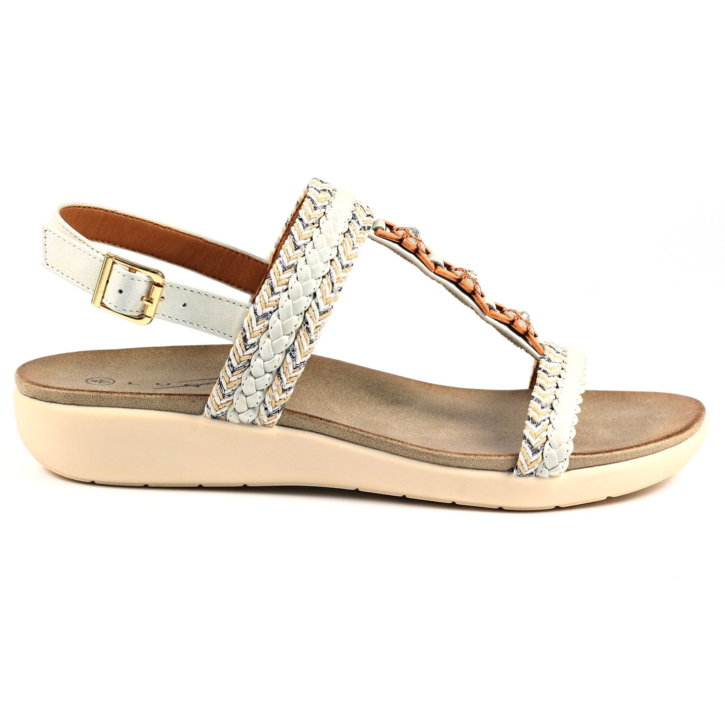 White - Pack Shot - Lunar Womens-Ladies Sidcup Sandals