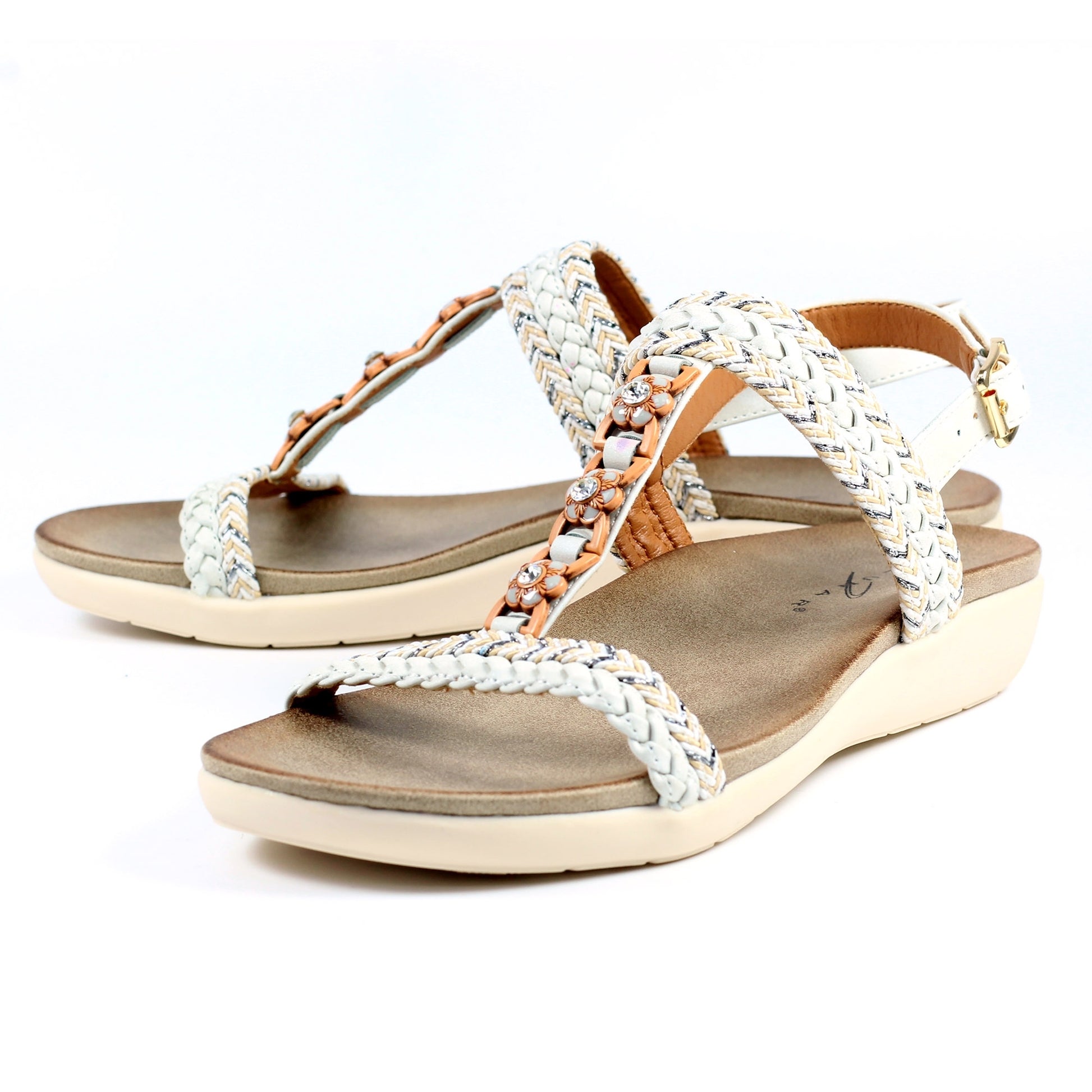 White - Close up - Lunar Womens-Ladies Sidcup Sandals