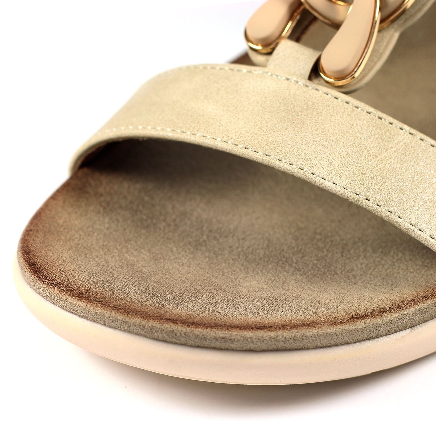 Beige - Close up - Lunar Womens-Ladies Bardon Snake Print Sandals