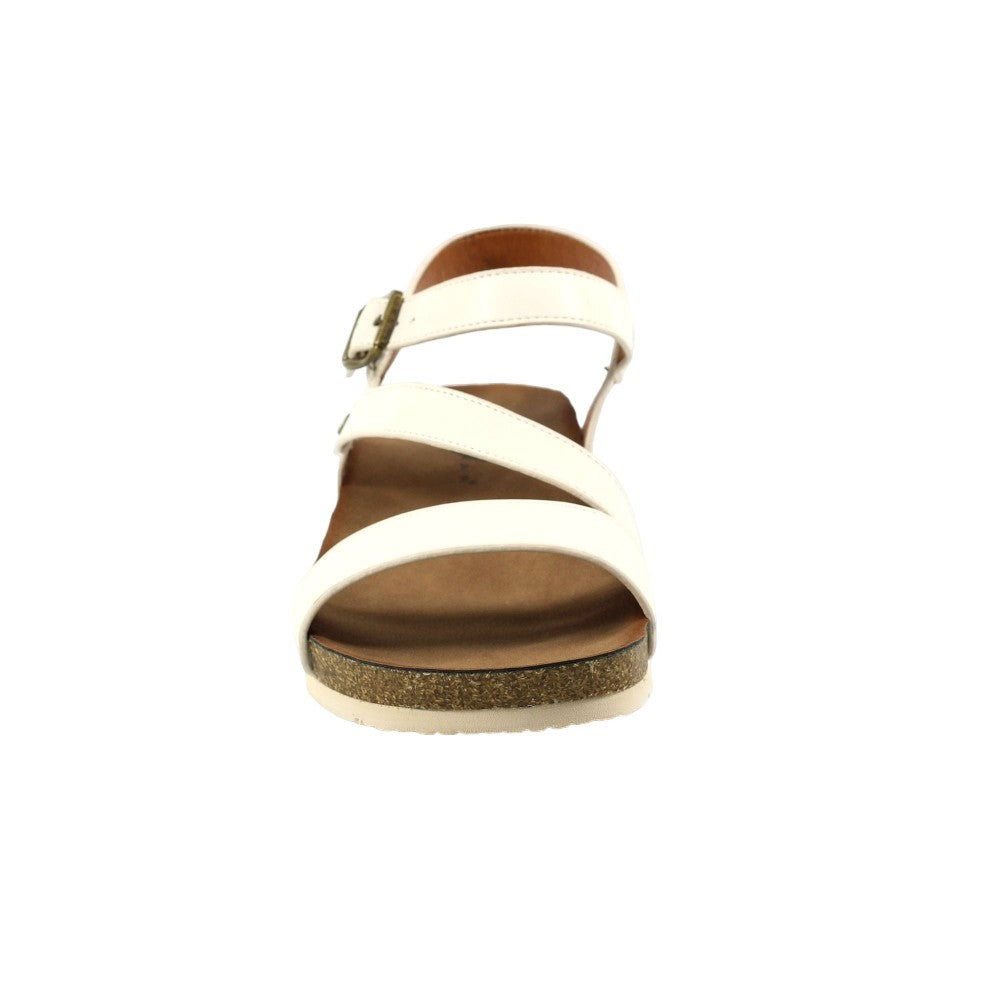 White - Pack Shot - Lunar Womens-Ladies Cluster Wedge Sandals