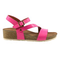 Fuchsia - Side - Lunar Womens-Ladies Cluster Wedge Sandals