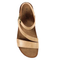Beige - Back - Lunar Womens-Ladies Cluster Wedge Sandals