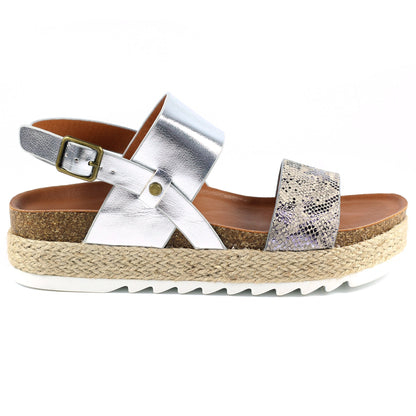 Grey - Side - Lunar Womens-Ladies Nest Sandals