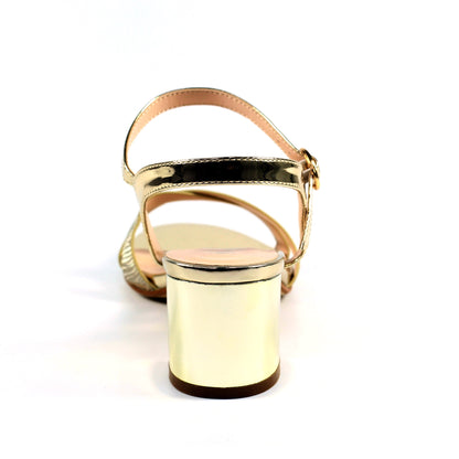 Gold - Back - Lunar Womens-Ladies Republic Sandals
