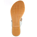 Silver - Side - Lunar Womens-Ladies Calow Leather Sandals