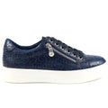 Blue - Back - Lunar Womens-Ladies Charm Leopard Print Trainers