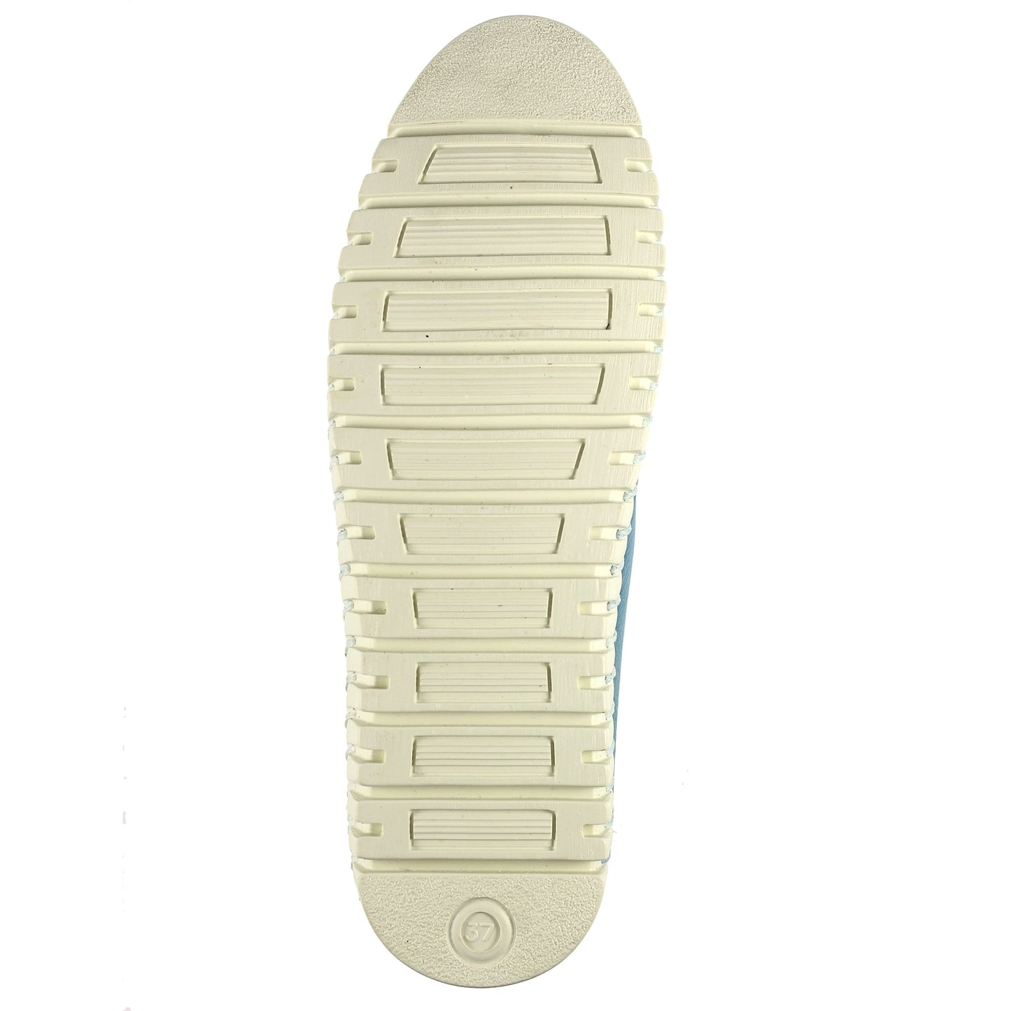 Mid Blue - Close up - Lunar Womens-Ladies Flamborough Leather Shoes