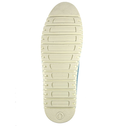 Mid Blue - Close up - Lunar Womens-Ladies Flamborough Leather Shoes